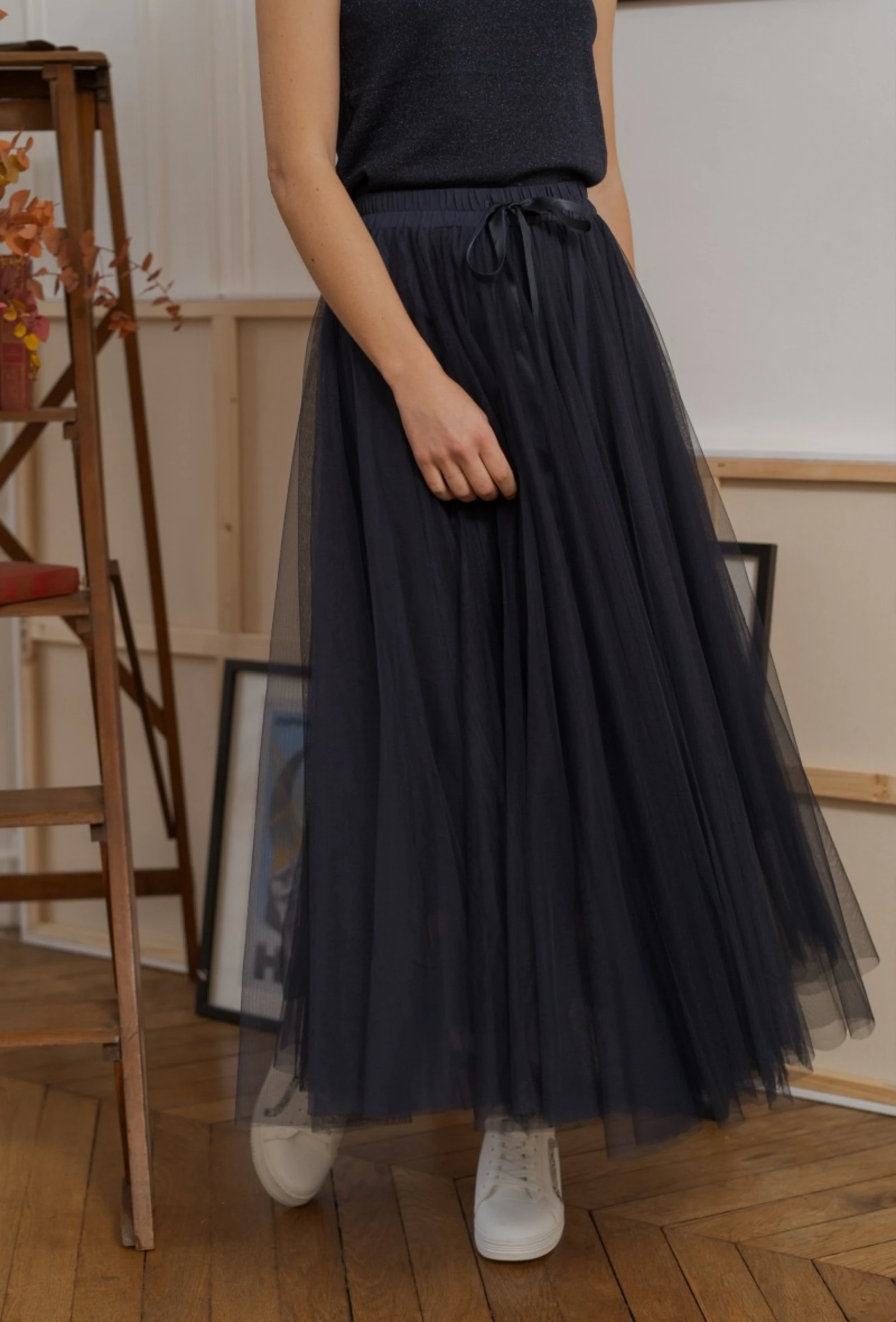 Jupe Aria en tulle - Marine M/L : 40/42
